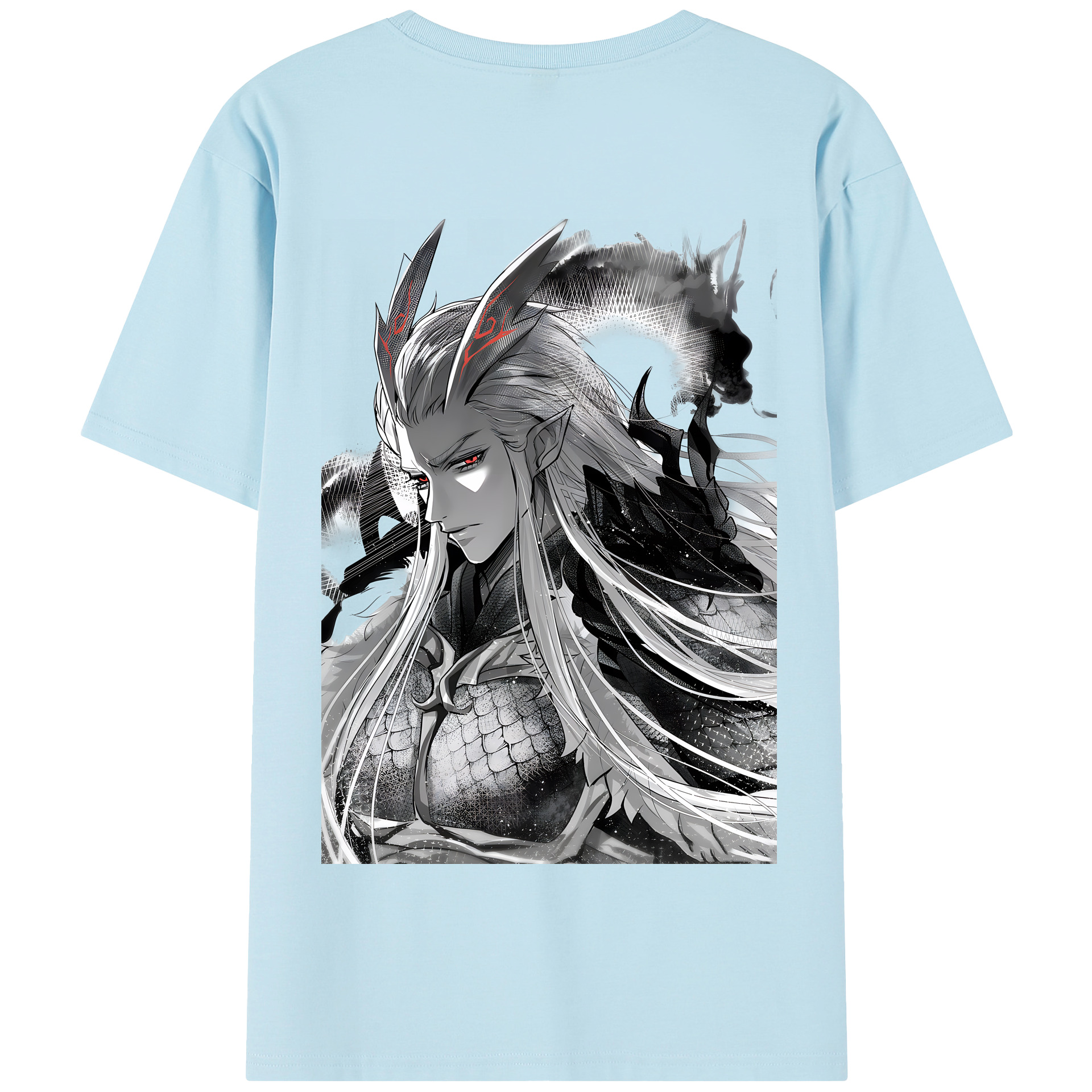 （画像用） Ne Zha 2 ナタ 魔童の大暴れ 綿100％半袖Tシャツ（背面プリント）